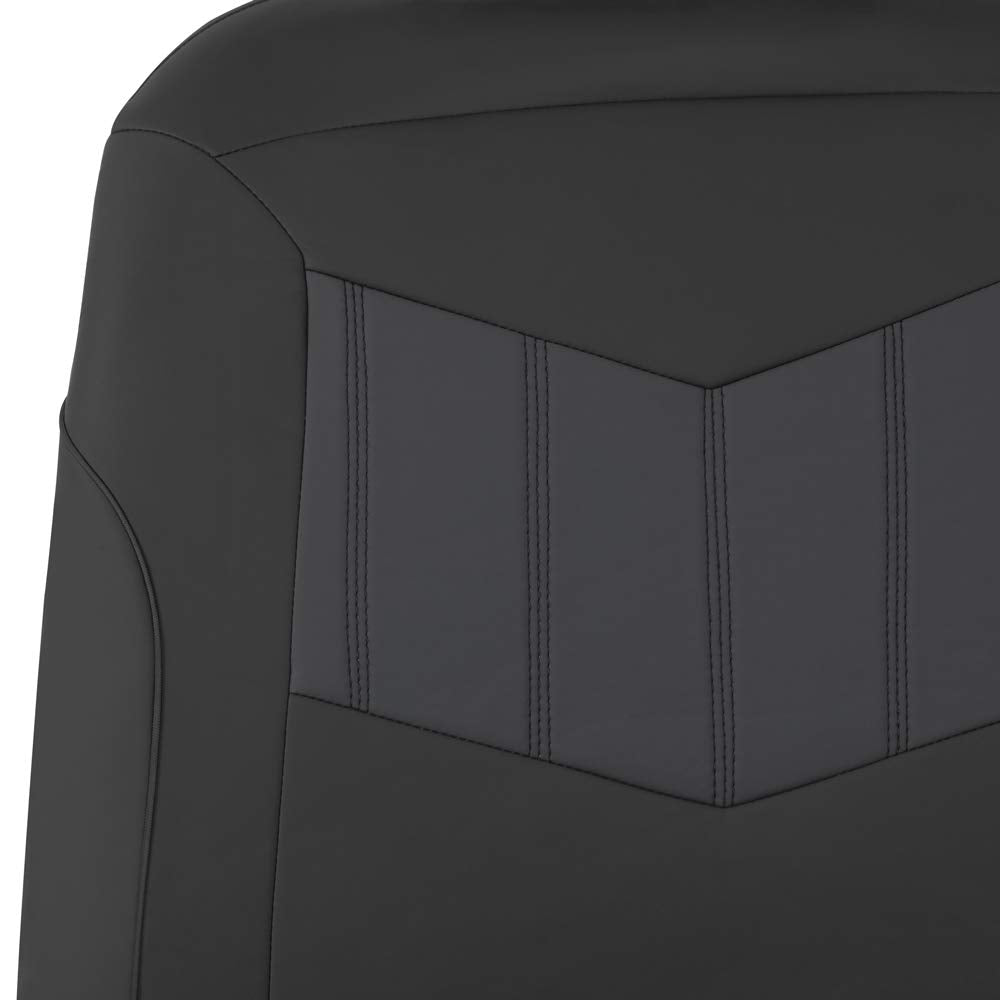 Motor Trend Super Sport - Fundas de Asiento de Piel sintética Gris para Asientos Delanteros, diseño Moderno de Dos Tonos, Protectores de Asiento fáciles de Instalar, Fundas Interiores para Automóvil,