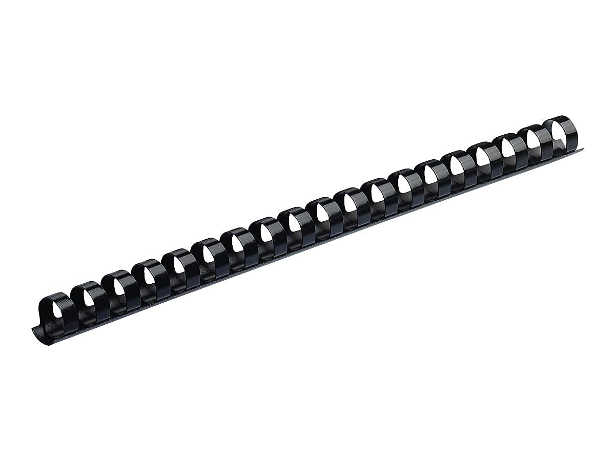 Fellowes Plastic Binding Combs, Round Back, 3/8", 55 Sheet Capacity, Black, 100 per Pack (52325)