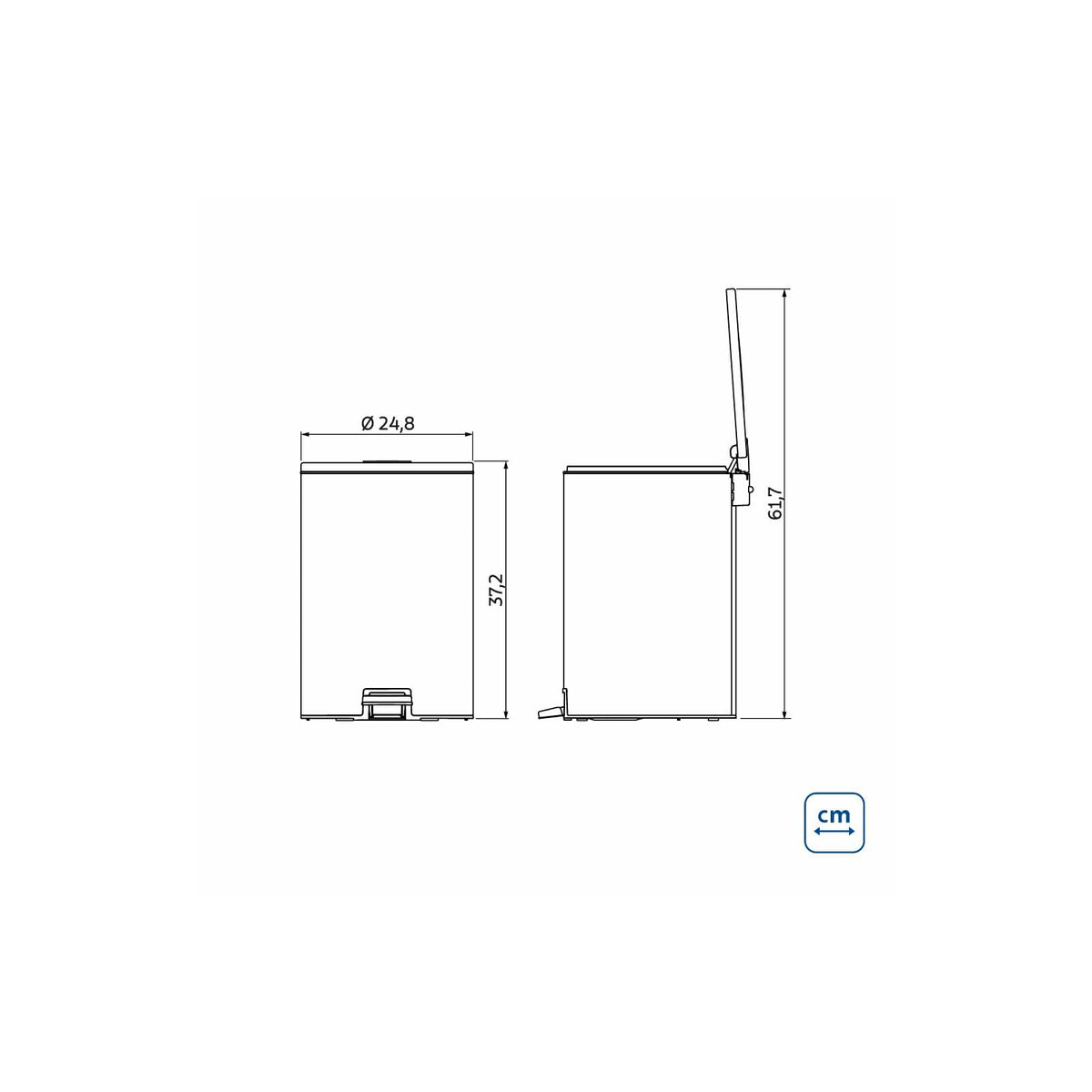 Tramontina Basurero Loop de Acero Inoxidable con Pedal 12 L