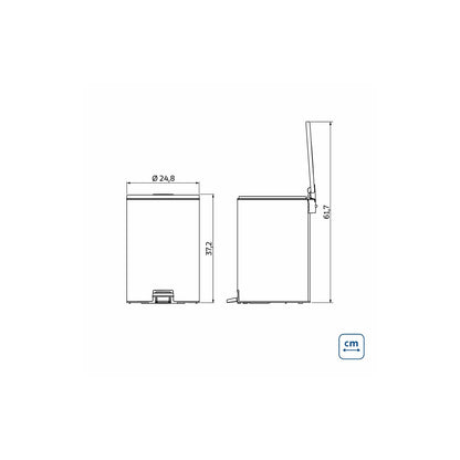 Tramontina Basurero Loop de Acero Inoxidable con Pedal 12 L