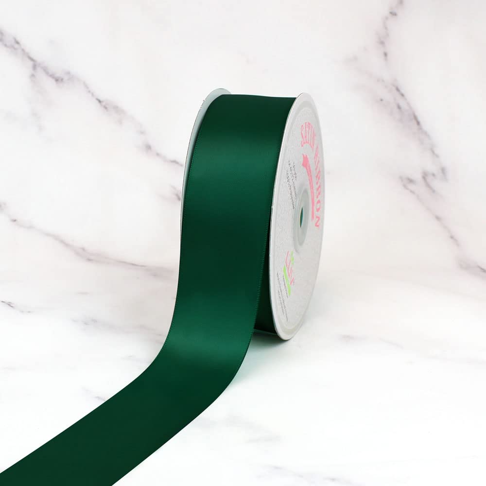 Creative Ideas Solid Satin Ribbon, 1-1/2-Inch by 50 Yard, Hunter Green, Solid - Hunter Green - 1-1 - 2" - 50 YARDS