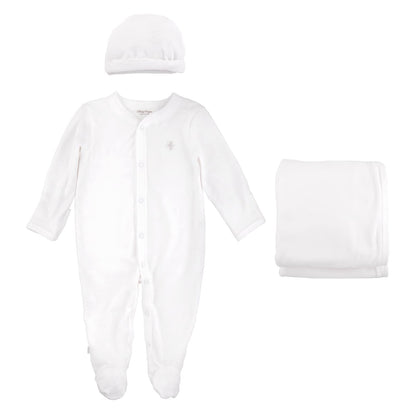 Baby Creysi Cobija Manga Larga Mameluco para Bebé Niña Pack de 3 Algodón Hipoalergénico, Rosado, 9 Meses - Blanco - 9 Meses