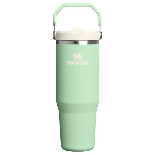 Stanley IceFlow FlipStraw Termo 887ml | Pistacho, acero inoxidable reciclado, aislamiento al vacío, mantiene bebidas frías 12H