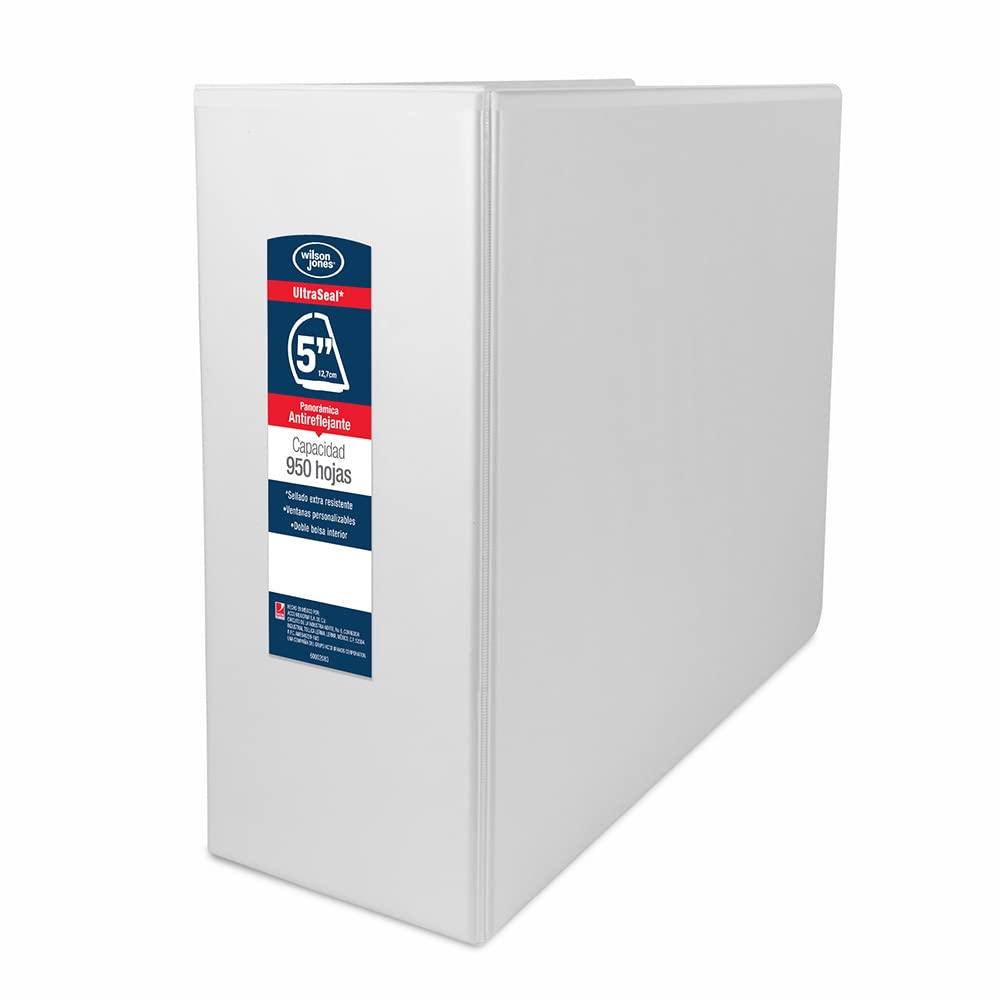 Wilson Jones Carpeta Arillo Tipo D 5 Pulgadas para 950 Hojas Tamaño Carta Color Blanco
