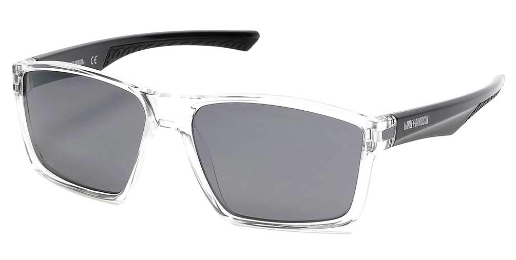 Harley-Davidson Men's Modern Square Sunglasses, Clear, 59-16-145