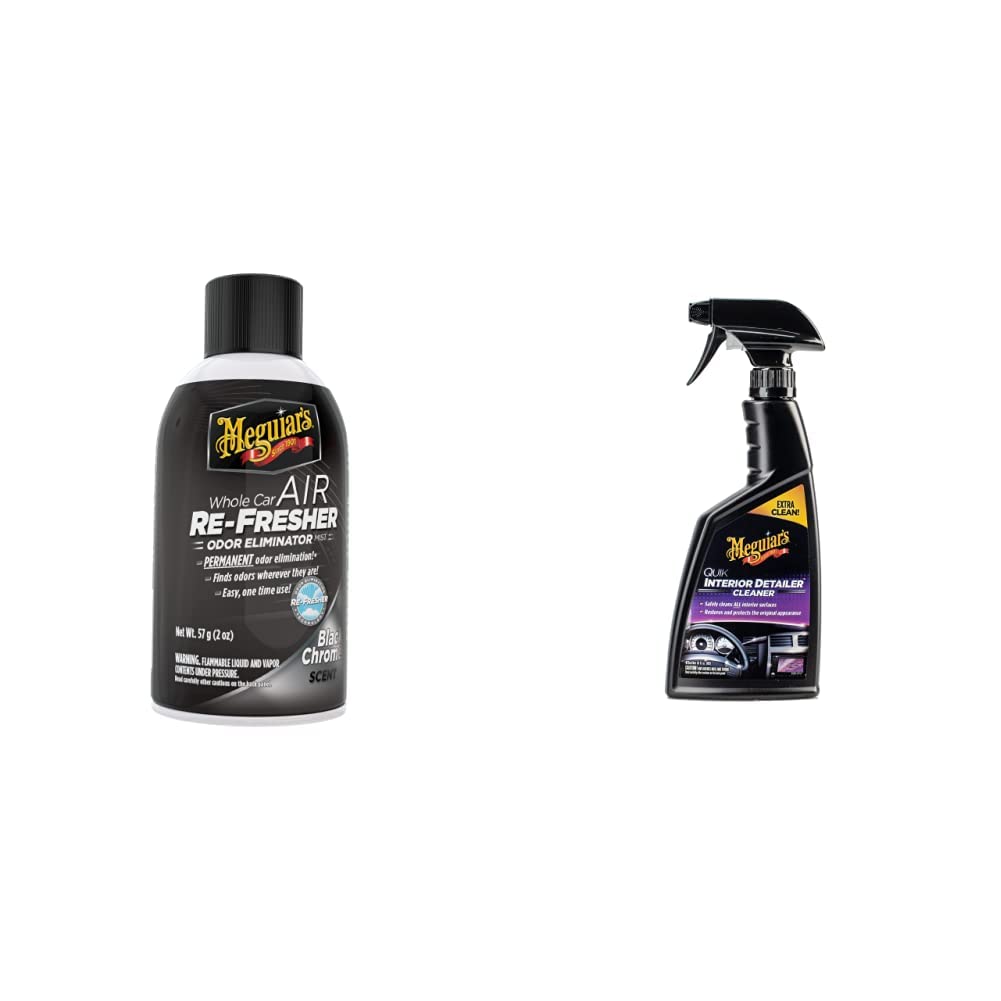 Meguiar's Air Re-Fresher Black Chrome 57g + Paño Microfibra 3M Scotch-Brite - Eliminador De Olores + Oficial Detallador