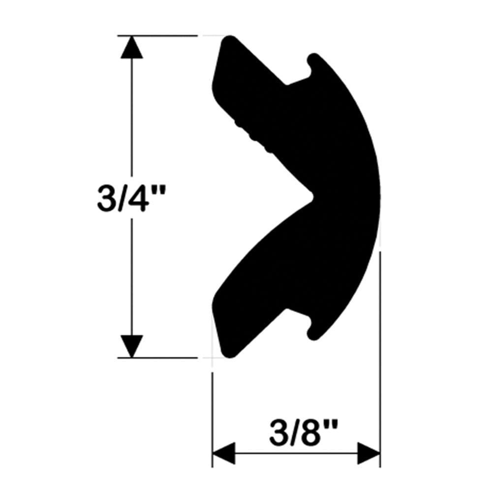 TACO Marine V12-4155BKA50-1 Inserto de Vinilo Flexible para riel de frotamiento – 1,9 cm x 1,9 cm