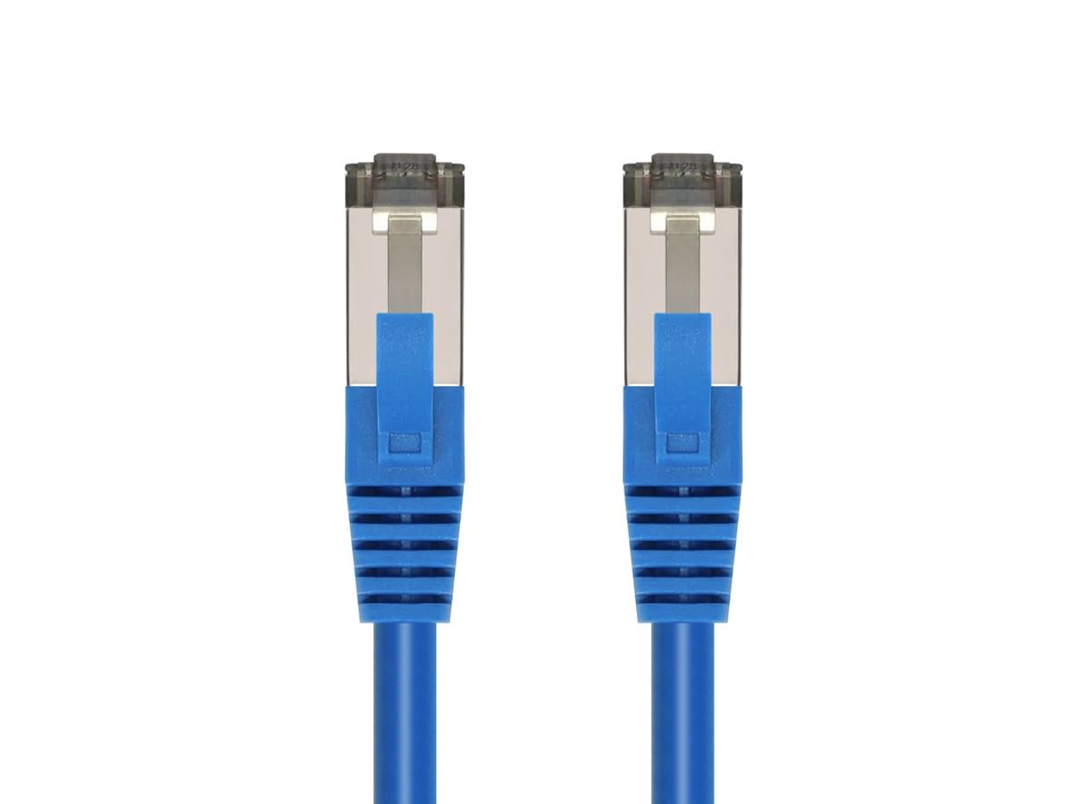 Monoprice Cat8 Patch Cable - 2 Feet - Blue | Double Shielded (S/FTP), 28AWG, 2GHz, 40G, Pure Bare Copper, Snagless RJ45, Ethernet Cable