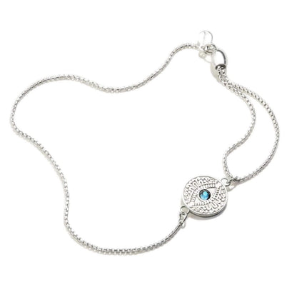 Alex and Ani Path of Symbols Adjustable Ring for Women, Evil Eye Charm, .925 Sterling Silver, Fits Ring Sizes 6 to 9 - Plata esterlina - Pulsera