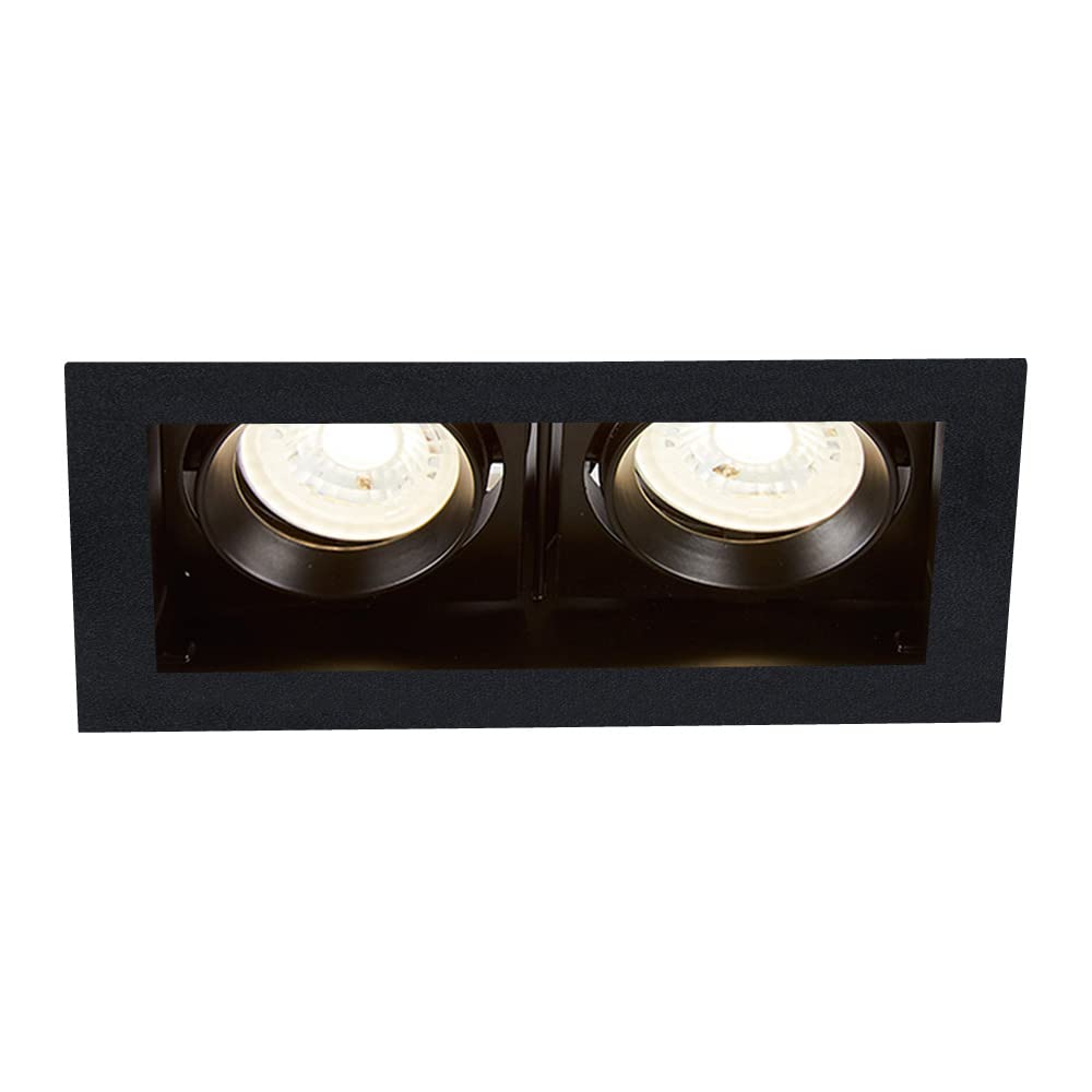 Tecnolite Lámpara Downlight Empotrable Dirigible, Potencia Máx. 120 W, 2 Bases GX5.3/GU10, No incluye focos