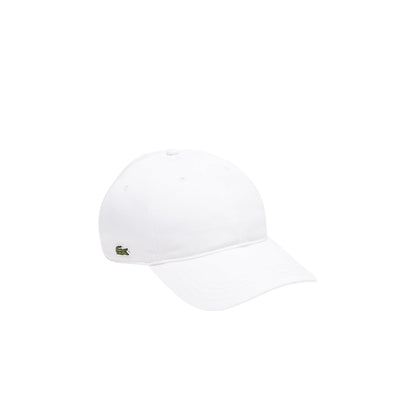 Lacoste Gorra de Sarga de algodón orgánico Tapa para Hombre - Blanco - Talla Única