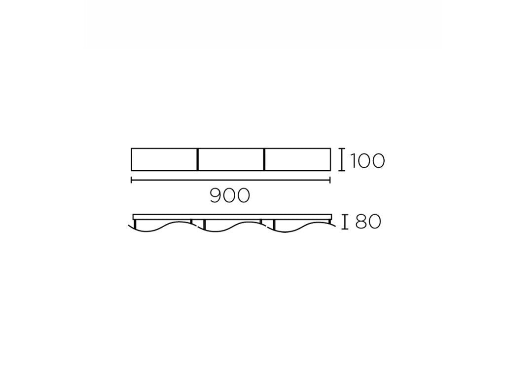 LEDS-C4 10059 Lámpara de Pared Decorativo Triple Onda, 3 x G9