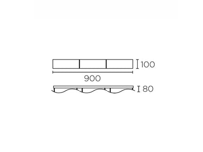 LEDS-C4 10059 Lámpara de Pared Decorativo Triple Onda, 3 x G9