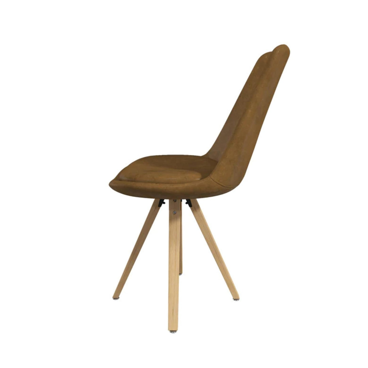 Sochic Silla Helsinki de Comedor con Asiento Acolchado en Vinipiel Café y Patas de Madera de Haya