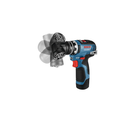 BOSCH GSR12V-300FCB22 Sistema de taladro/driver 5 en 1 sin escobillas de 12V Max EC con (2) baterías de 2 Ah
