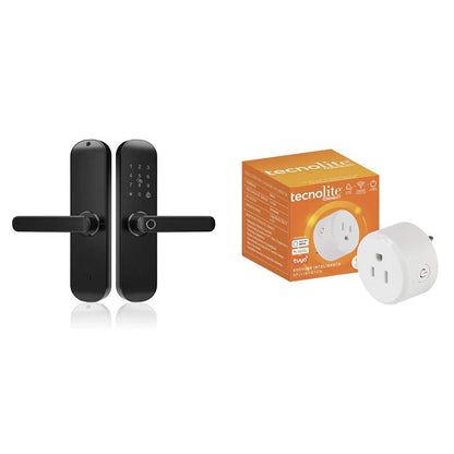 Tecnolite Connect Cerradura Inteligente WiFi 5 Métodos de Apertura - Bidireccional - Cerradura + Enchufe Inteligente