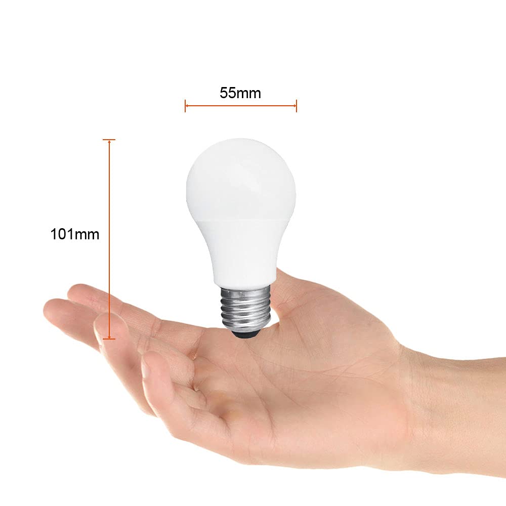 Tecnolite Paquete de 6 Focos LED 5 W A19 -Luz de Día, Base E27, No atenuables
