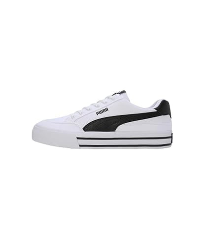 PUMA, Tenis Court Classic Vulcanizado, Unisex, Blanco con Negro, Talla 25,5