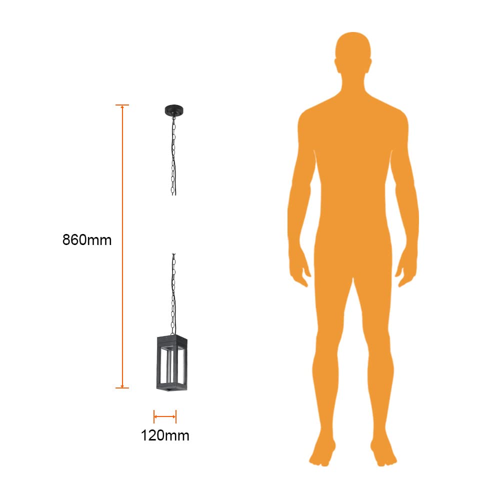 Tecnolite Lámpara Colgante LED 51 cm de Altura 12 W, Luz Suave Cálida, IP54, IK07, No atenuable, LED integrado
