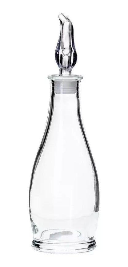 Borgonovo Indro - Aceitera de Vidrio Dispensador de Aceite Oliva Balsámico Recipiente Dosificador Vinagrera Cocina Vinagre Botella de Vidrio Antideslizante con Boquilla Antiderrame Especiera