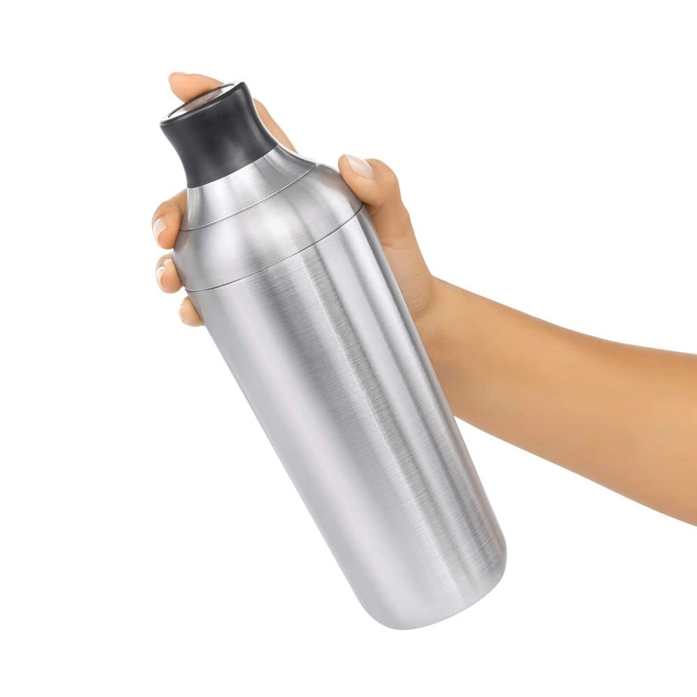 OXO - Coctelera de pared individual de acero | OXO - Coctelera de acero con colador, acabado inoxidable, capacidad de 24 onzas