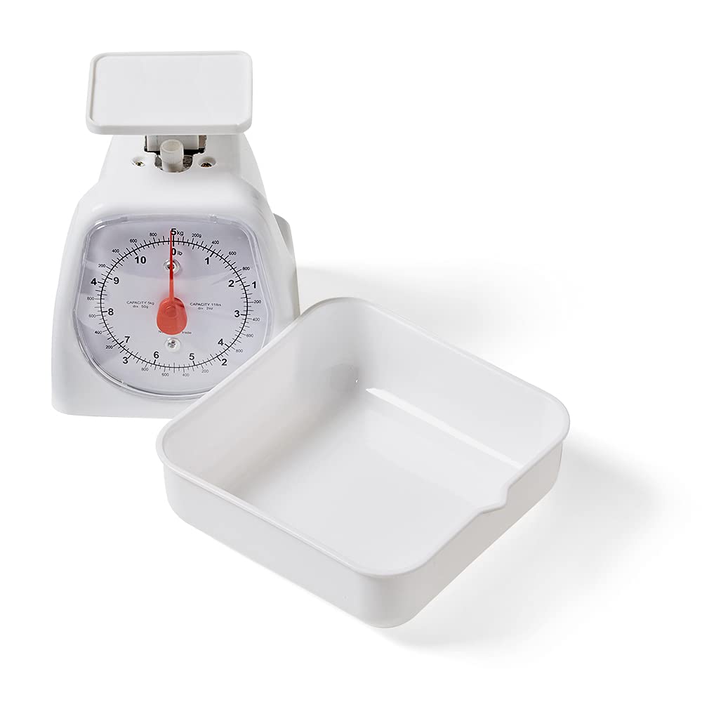 hand2mind 21260 Báscula de plataforma analógica de doble dial, báscula de 5 kg, básculas de cocina, básculas de pesaje, para profesores de primaria, material para profesores, material escolar