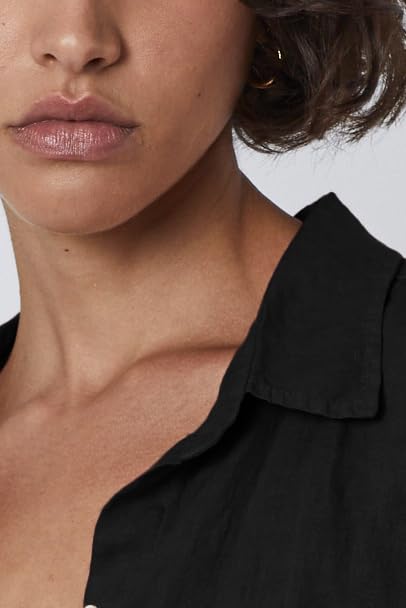 Velvet by Graham & Spencer Mulholland Camisa de Lino Camisa Abotonada para Mujer