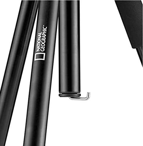 National Geographic - Juego de trípode de Viaje, Columna de 90°, 4 Secciones, Aluminio Ligero, Compatible con Canon, Nikon, Sony DSLR, Cabezal de Bola de 360 Grados, Placa de liberación rápida,