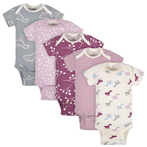 Grow by Gerber Baby-girls - Body orgánico de manga corta (5 unidades)