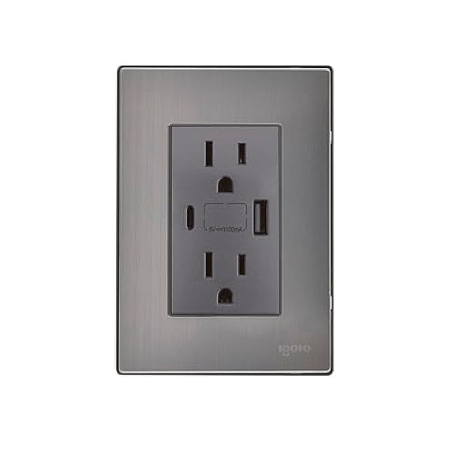 iGoto INOX2025 Placa con Contacto Duplex, Usb y Usbc Oxford