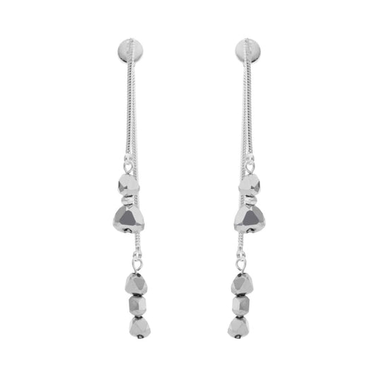 Nine West Aretes Color Plateado Stormy Beads En Forma Varias De Terminado Brillante para Mujer