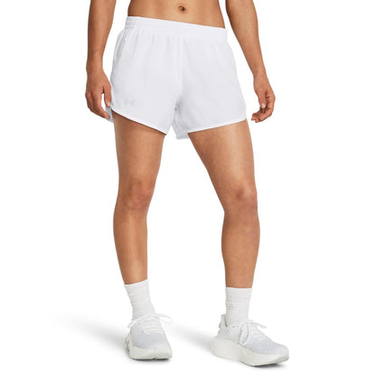 Under Armour Fly By Shorts Deportivos para Mujer - (100) Blanco - Blanco - Reflectante - 2XL