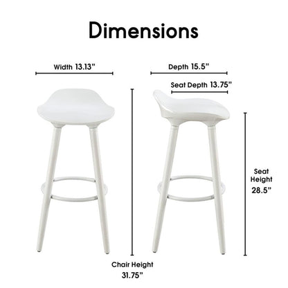 Elle Decor CHRCRLWHT01 Elle Décor Caroline Bar Stool White
