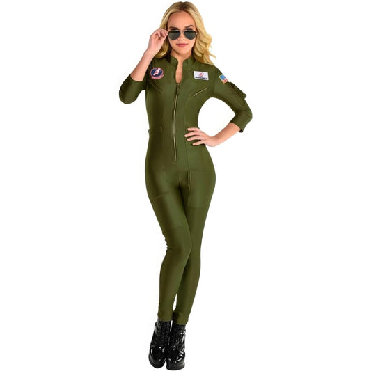 Amscan Ultra Sleek Army Green parte superior Gun Maverick Flight (pequeño 2-4) - 1 unidad - Regalo perfecto para pilotos pequeños