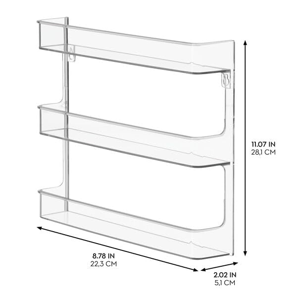 InterDesign - Estante de almacenamiento de esmalte de uñas Clarity 41400 para montaje en pared con estantes para baño, tocador y armario, transparente