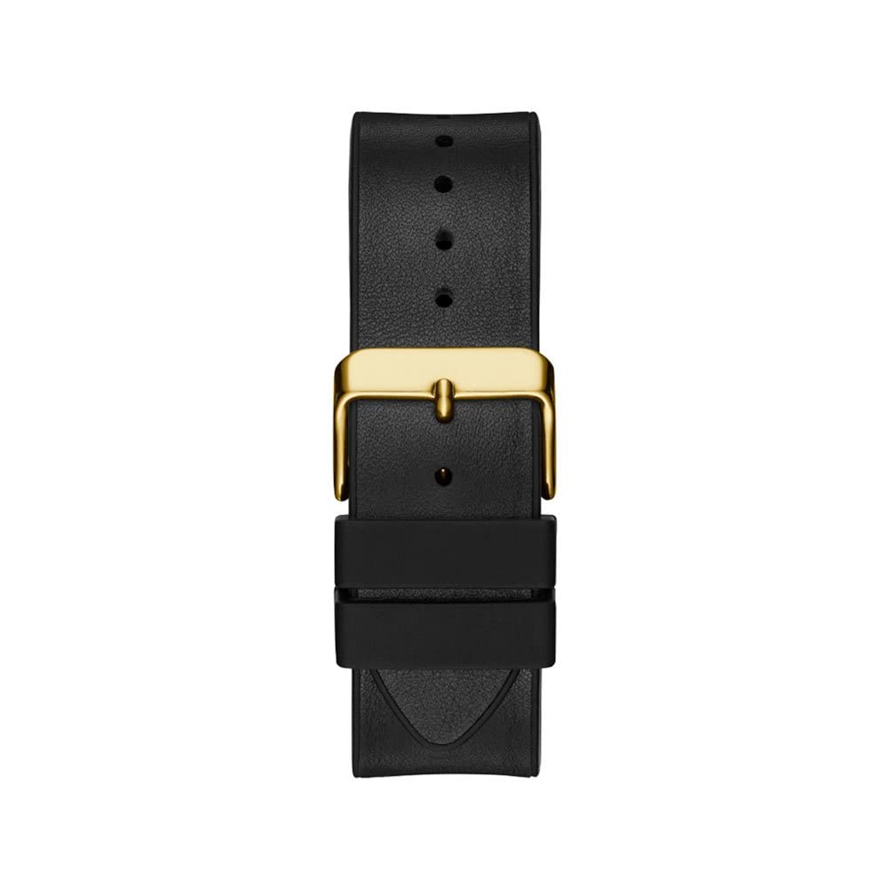 Guess Reloj analógico de cuarzo para hombre con correa de silicona lisa negra (modelo: GW0202G1)