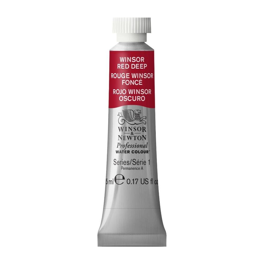 Winsor & Newton Acuarela Professional en Tubo 5 ml, Varios Colores - Tubo de 5 ml - 5 ml Tubo - Rojo (Winsor Red Deep 725)