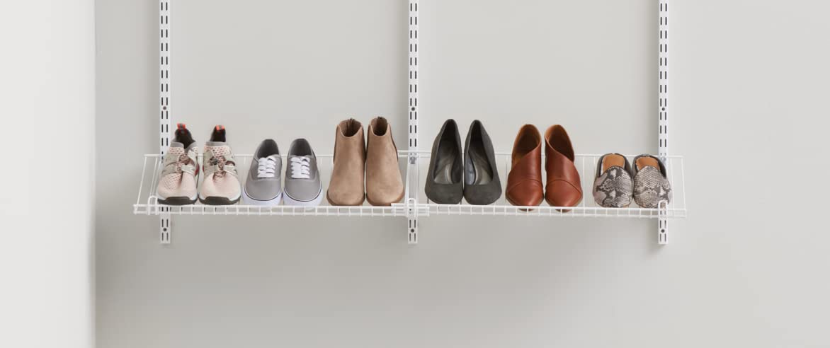 Rubbermaid - Estantería Personalizable para Zapatos de Pared, Color Blanco, para hogar, clóset, lavandería, organización de Lino