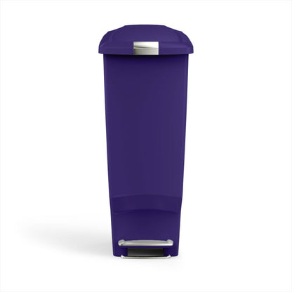 simplehuman, bote de basura estrecho con pedal, plástico blanco, 40 L - Índigo