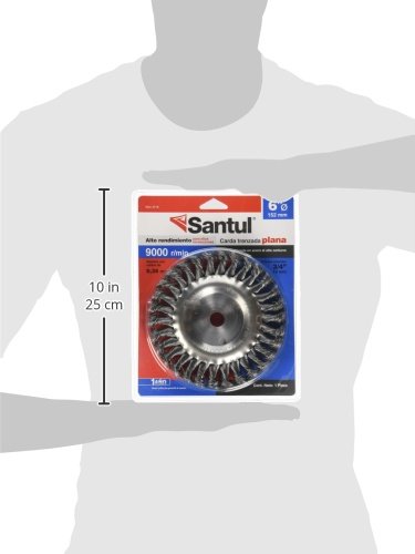 Santul 8718 Carda Plana 6 para Esmeriladora, Entrada 3/4", Cerda Trenzada