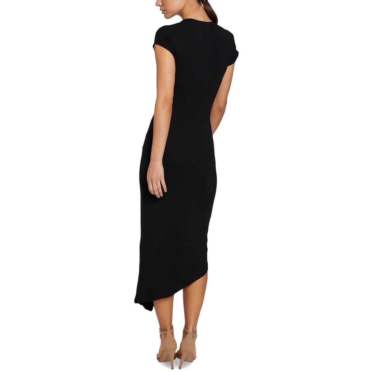 Laundry by Shelli Segal Midi Dress Cap Sleeve Asymmetrical Knot Front Dresses Vestido Mujer