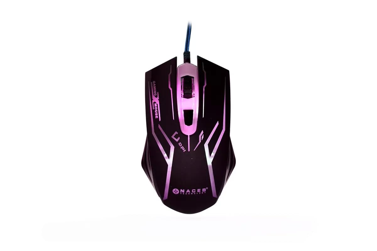 Gaming Naceb Kit Teclado y Mouse Gamer NA-617 RGB con Cable USB, Teclado Retroiluminado y Mouse Iluminado para PC Gaming