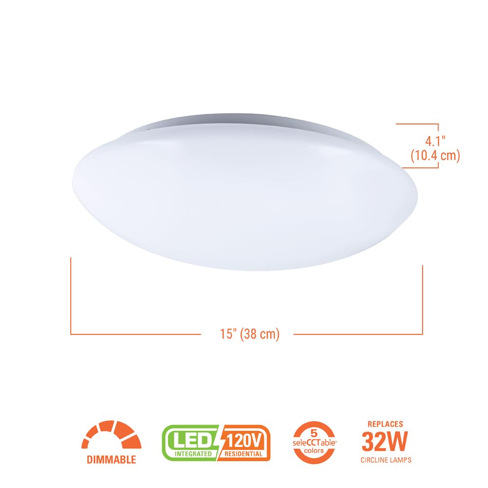 Halo Luminario redondo/Plafón de 1500lm con tecnología Color Select (2700 a 5000K)