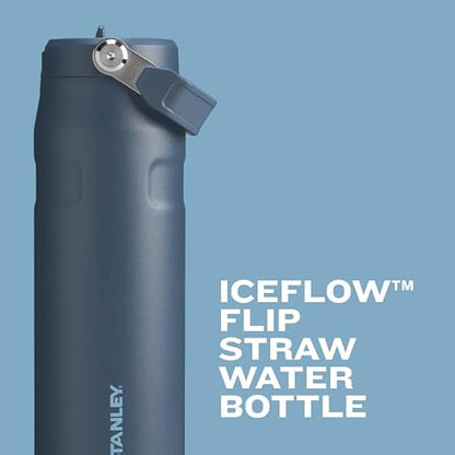 Stanley IceFlow - Botella de agua abatible 2.0, 36 onzas, popote integrada con apertura más grande, ligera y resistente a fugas, acero inoxidable aislado, sin BPA, lila