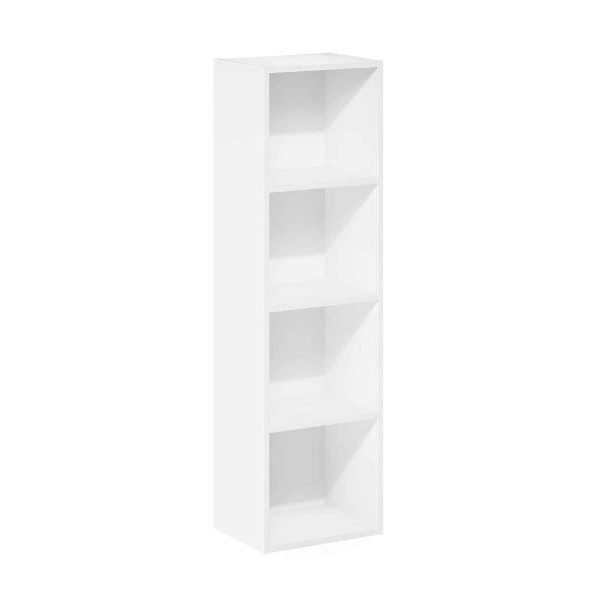 Furinno Pasir Estantería Moderna de 4 Niveles con Repisas Abiertas, 22.9 cm x 30.5 cm x 106.7 cm, Blanco