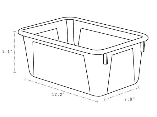 Storex Contenedores pequeños de almacenamiento de plástico para aula, 12.2 x 7.8 x 5.1 pulgadas, translúcidos, paquete de 5 (62461A05C)