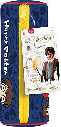 Maped - Estuche Escolar Harry Potter KIDS - Tacto Suave - Estuche Escolar Formato Tubo - Tejido Neopreno Antidesgarro - Cremallera Metálica Fuerte - Licencia Oficial Harry Potter Color Azul