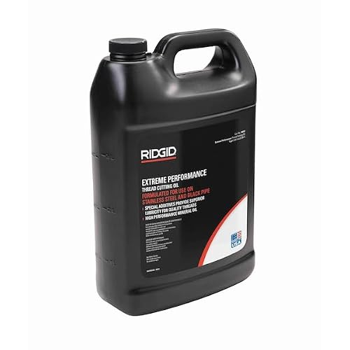 RIDGID - Aceite para Cortar Roscas 74012, Alto Rendimiento, 1 Galón, Tuberías, Eliminación de Metal, Plomería Profesional