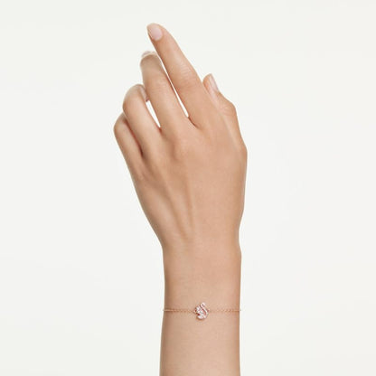 Pulsera Swarovski Swan, Mixtos, Swan, Blanco, Oro rosa-tSwarovski Chapado en uno
