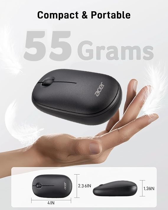 Acer AMR100 Mouse Inalámbrico | Hasta 1600 dpi, 2.4 GHz USB